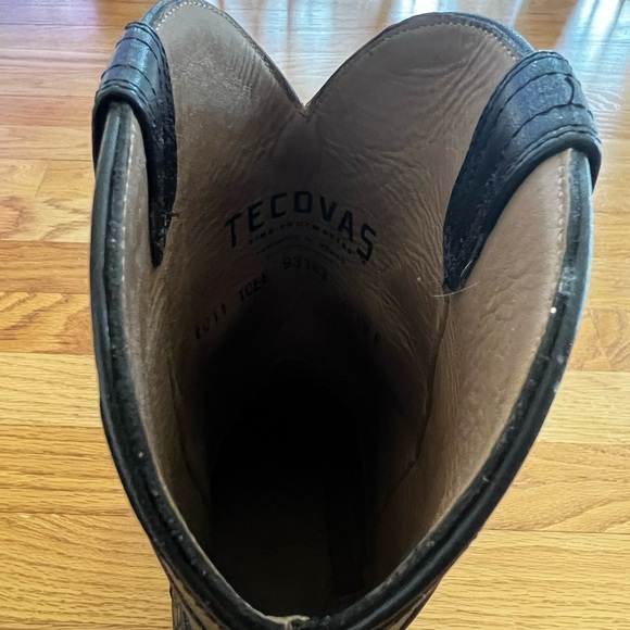 Men's Black Leather Western Boots - Picture 7 of 8